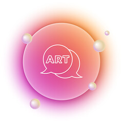 White Speech bubble with text art icon isolated on white background. Message icon. Communication or comment chat symbol. Orange and pink gradient circle background. Vector