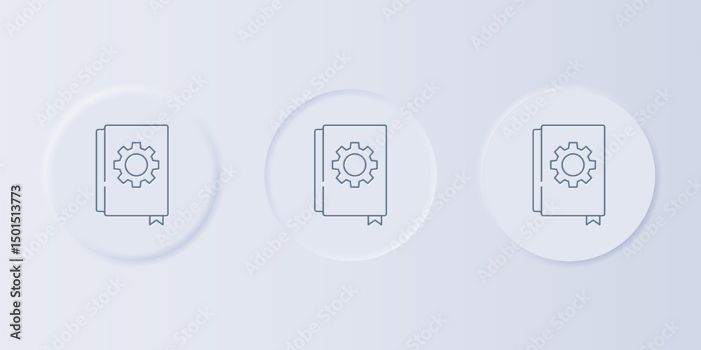 Poster grey user manual icon isolated on grey background. user guide book. instruction sign. read before us