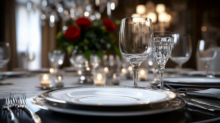 Fototapeta premium Formal table setting for dinner