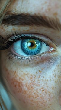 Closeup Womans Blue Eye.