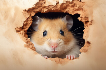 Cute little hamster looking at you illustration