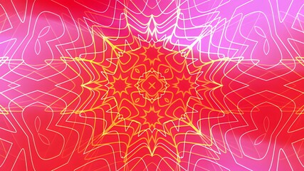 Intricate symmetrical design in warm colors.