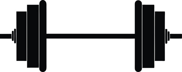 Barbell silhouette vector art, Barbell icon, Dumbbell silhouette vector illustration