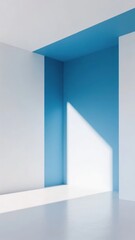 Obraz premium Minimalist Interior with Blue and White Walls