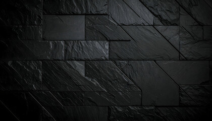 Dark Grey Slate Stone Wall Texture Background