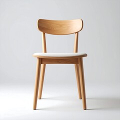 Fototapeta premium Modern Wooden Chair with Simple Design in Minimalist Aesthetic Setting for Interior Decor and Furniture Use