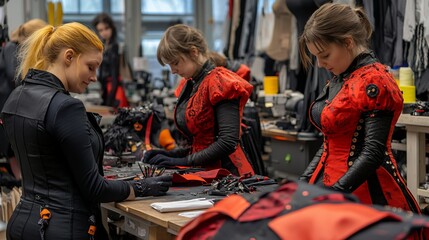 Artisan Costume Creation: Skilled Seamstresses at Work