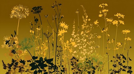 Summer Solstice: Traditional British cottage garden flowers bathed in golden solstice