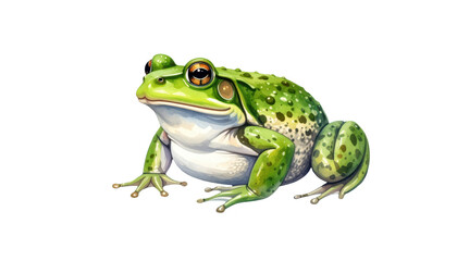 Obraz premium Vibrant green frog on a deep black background, captivating studio closeup green