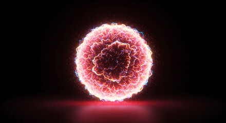 Energetic sphere illustration abstract glowing fractal particle energy field