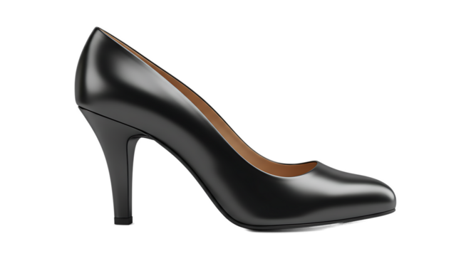 Sleek metallic high heel shoe casting soft shadows