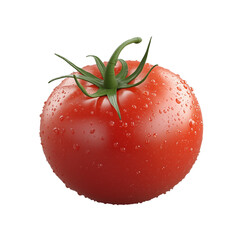 A tomato is shown with a droplet of water background PNG