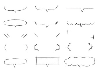 線の手書きフキダシセット　シンプル