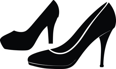 black high heel shoes