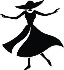 silhouette of a dancing girl
