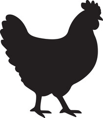 Cute cartoon hen and chick vector illustration of farm poultry