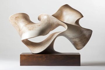 Abstract Wooden Sculpture In Fluid Motion