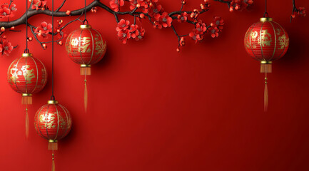 Chinese style festival theme with red background