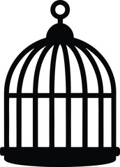 Bird Cages Vector Illustration, Clip art, Bird cage silhouette icon, Bird Cages silhouette vector illustration
