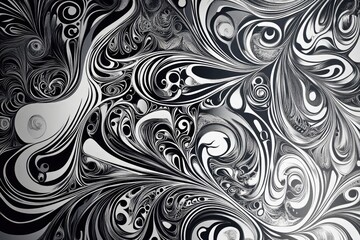Abstract black and white swirl marble pattern design