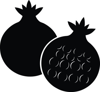 recommend clip art: Pomegranate black silhouette vector, Pomegranate fruit minimalist silhouette vector icon for graphic design