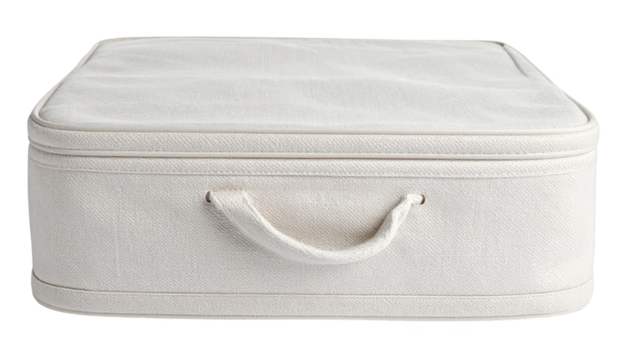 White storage box with handle, a simple and practical solution for home office organization