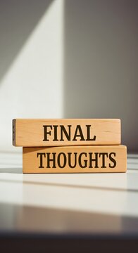 Wooden blocks spelling out 'Final Thoughts', symbolizing conclusions and key takeaways


