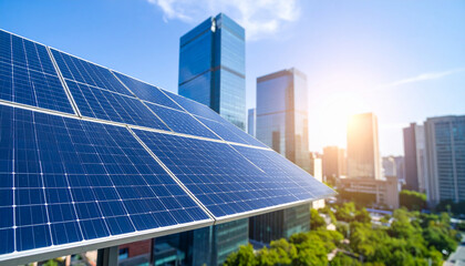 Obraz premium Solar Power in Urban Environments Clean Energy Solutions for Cities