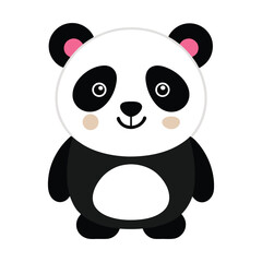 Fototapeta premium Adorable Panda Bear Illustration on White Background Perfect for Children s Books Cards and More