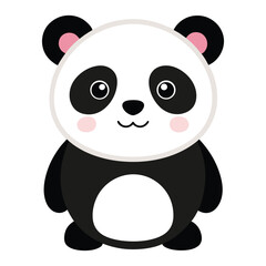 Adorable Panda Bear Illustration on White Background