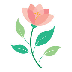 Fototapeta premium Botanical Watercolor Piece On White Background