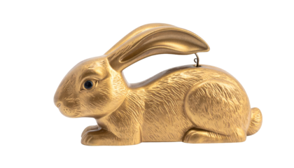 Golden rabbit figurine, a symbol of luck, prosperity, and elegance in home decor