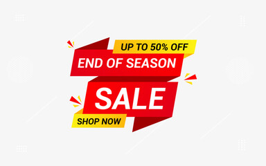 End of season sale banner, Sale banner promotion template design.