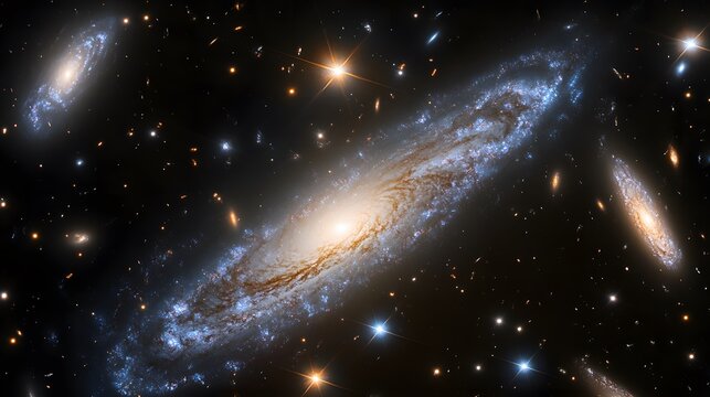 A spiral galaxy filled with billions of sparkling stars
