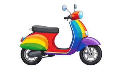 Obraz premium Rainbow motorcycle isolated on white background