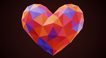 Abstract Polygonal Heart: A Colorful Low Poly Heart Design