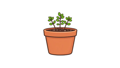 Fototapeta premium Vibrant potted plant, a thriving display of greenery and growth in container garden
