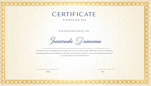 Elegant Beige Certificate with Gold Frame