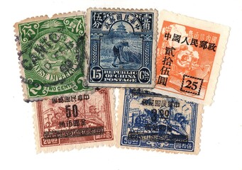 Vintage postage stamps from China