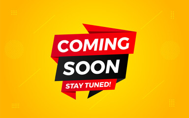 Coming Soon Sale Banner vector template. Grand Opening vector graphic element. Super shop label Promo design. Product opening festival background collection.