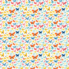 Colorful kids butterfly seamless tileable pattern
