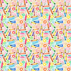 Childlike colored pencil seamless tileable pattern
