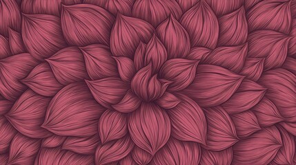 Stylized petals in shades of maroon form abstract flower