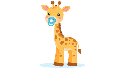 Obraz premium Giraffe standing tall on a white background