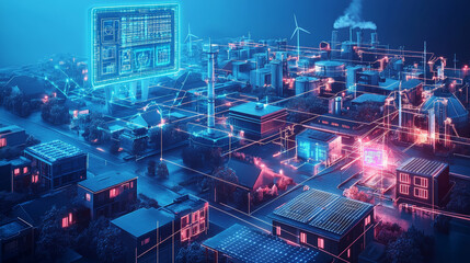 Illustration of the concept of clean energy for future electricity