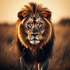 Naklejka premium A portrait of a lion