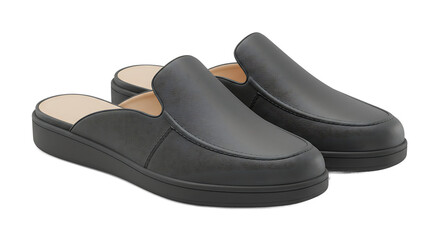 Stylish leather mule footwear on display