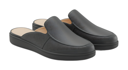 Stylish leather mule footwear on display