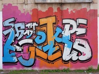 Orange and Black Graffiti Design with 3D Effects