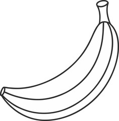 banana vector outline icon on white or transparent background